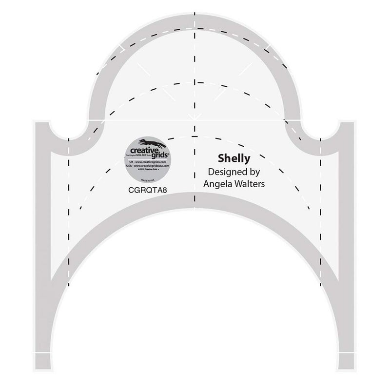 Creative Grids Machine Quilting Tool Shelly â€“ CGRQTA8 â€“ Made in USA Non-Slip Grip Acrylic Quilting & Sewing Template Ruler for Free-Motion Quilt Patchwork Design Sewing & Longarm Machines on Domestic - Image 1